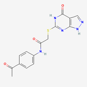 N-(4-acetylphenyl)-2-((4-oxo-4,5-dihydro-1H-pyrazolo[3,4-d]pyrimidin-6-yl)thio)acetamide