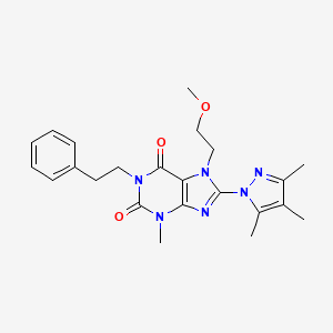 7-(2-methoxyethyl)-3-methyl-1-(2-phenylethyl)-8-(3,4,5-trimethyl-1H-pyrazol-1-yl)-3,7-dihydro-1H-purine-2,6-dione