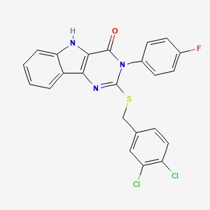2-[(3,4-dichlorophenyl)methylsulfanyl]-3-(4-fluorophenyl)-5H-pyrimido[5,4-b]indol-4-one