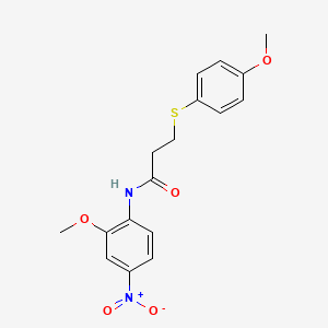 N-(2-methoxy-4-nitrophenyl)-3-((4-methoxyphenyl)thio)propanamide