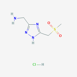 [5-(Methanesulfonylmethyl)-4H-1,2,4-triazol-3-yl]methanamine hydrochloride