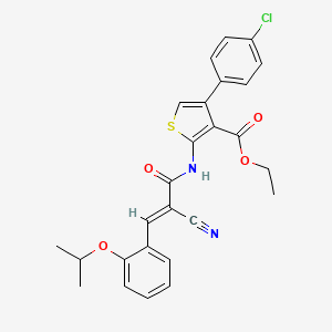ethyl 2-{(2E)-2-cyano-3-[2-(methylethoxy)phenyl]prop-2-enoylamino}-4-(4-chloro phenyl)thiophene-3-carboxylate
