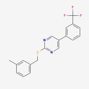 3-Methylbenzyl 5-[3-(trifluoromethyl)phenyl]-2-pyrimidinyl sulfide