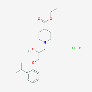 Ethyl 1-(2-hydroxy-3-(2-isopropylphenoxy)propyl)piperidine-4-carboxylate hydrochloride