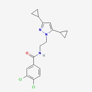 3,4-dichloro-N-(2-(3,5-dicyclopropyl-1H-pyrazol-1-yl)ethyl)benzamide