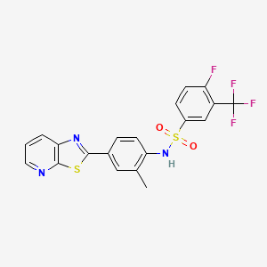 molecular formula C20H13F4N3O2S2 B2973328 4-fluoro-N-(2-methyl-4-{[1,3]thiazolo[5,4-b]pyridin-2-yl}phenyl)-3-(trifluoromethyl)benzene-1-sulfonamide CAS No. 919736-05-3