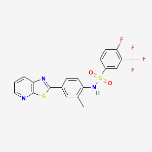 4-fluoro-N-(2-methyl-4-(thiazolo[5,4-b]pyridin-2-yl)phenyl)-3-(trifluoromethyl)benzenesulfonamide