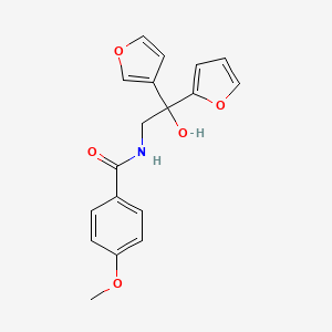 N-(2-(furan-2-yl)-2-(furan-3-yl)-2-hydroxyethyl)-4-methoxybenzamide