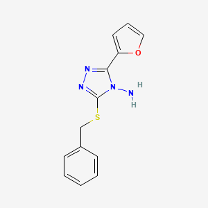 molecular formula C13H12N4OS B2973342 3-(benzylsulfanyl)-5-(furan-2-yl)-4H-1,2,4-triazol-4-amine CAS No. 332943-04-1