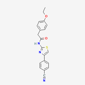 molecular formula C20H17N3O2S B2973346 N-[4-(4-cyanophenyl)-1,3-thiazol-2-yl]-2-(4-ethoxyphenyl)acetamide CAS No. 922480-60-2