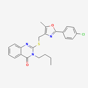3-butyl-2-(((2-(4-chlorophenyl)-5-methyloxazol-4-yl)methyl)thio)quinazolin-4(3H)-one