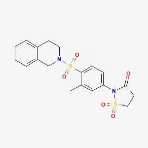 2-(4-((3,4-dihydroisoquinolin-2(1H)-yl)sulfonyl)-3,5-dimethylphenyl)isothiazolidin-3-one 1,1-dioxide