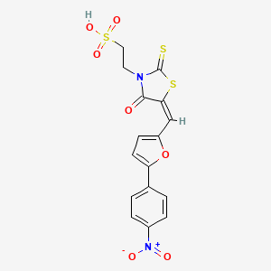 (E)-2-(5-((5-(4-nitrophenyl)furan-2-yl)methylene)-4-oxo-2-thioxothiazolidin-3-yl)ethanesulfonic acid