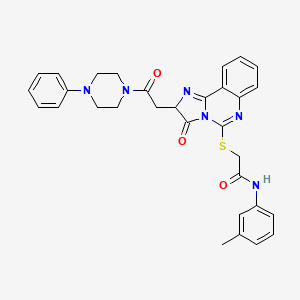 N-(3-methylphenyl)-2-({3-oxo-2-[2-oxo-2-(4-phenylpiperazin-1-yl)ethyl]-2H,3H-imidazo[1,2-c]quinazolin-5-yl}sulfanyl)acetamide