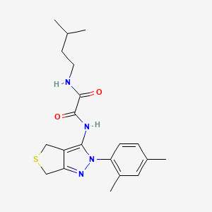 molecular formula C20H26N4O2S B2973361 N'-[2-(2,4-dimethylphenyl)-2H,4H,6H-thieno[3,4-c]pyrazol-3-yl]-N-(3-methylbutyl)ethanediamide CAS No. 941992-43-4