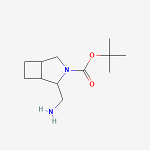 molecular formula C12H22N2O2 B2973368 Tert-butyl 2-(aminomethyl)-3-azabicyclo[3.2.0]heptane-3-carboxylate CAS No. 1780552-43-3