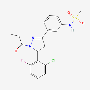 N-(3-(5-(2-chloro-6-fluorophenyl)-1-propionyl-4,5-dihydro-1H-pyrazol-3-yl)phenyl)methanesulfonamide