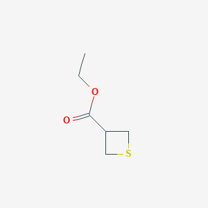 molecular formula C6H10O2S B2973371 3-Thietanecarboxylic acid, ethyl ester CAS No. 1379028-98-4