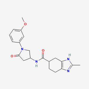 N-(1-(3-methoxyphenyl)-5-oxopyrrolidin-3-yl)-2-methyl-4,5,6,7-tetrahydro-1H-benzo[d]imidazole-5-carboxamide