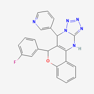 6-(3-fluorophenyl)-7-(pyridin-3-yl)-7,12-dihydro-6H-chromeno[4,3-d]tetrazolo[1,5-a]pyrimidine