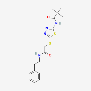 N-(5-((2-oxo-2-(phenethylamino)ethyl)thio)-1,3,4-thiadiazol-2-yl)pivalamide
