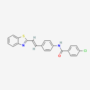 N-{4-[(E)-2-(1,3-benzothiazol-2-yl)ethenyl]phenyl}-4-chlorobenzamide