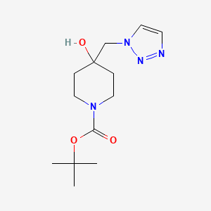 molecular formula C13H22N4O3 B2973399 Tert-butyl 4-hydroxy-4-(triazol-1-ylmethyl)piperidine-1-carboxylate CAS No. 2248944-39-8