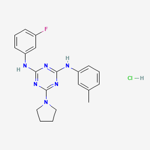 N2-(3-fluorophenyl)-6-(pyrrolidin-1-yl)-N4-(m-tolyl)-1,3,5-triazine-2,4-diamine hydrochloride