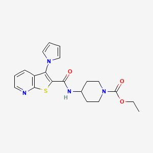 ethyl 4-(3-(1H-pyrrol-1-yl)thieno[2,3-b]pyridine-2-carboxamido)piperidine-1-carboxylate