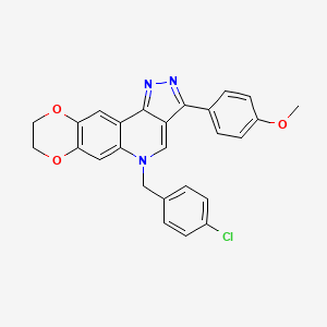 5-(4-chlorobenzyl)-3-(4-methoxyphenyl)-8,9-dihydro-5H-[1,4]dioxino[2,3-g]pyrazolo[4,3-c]quinoline
