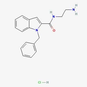 molecular formula C18H20ClN3O B2973424 N-(2-Aminoethyl)-1-benzylindole-2-carboxamide;hydrochloride CAS No. 1797731-88-4