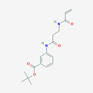 molecular formula C17H22N2O4 B2973426 Tert-butyl 3-[3-(prop-2-enoylamino)propanoylamino]benzoate CAS No. 2361754-77-8