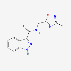 molecular formula C12H11N5O2 B2973445 N-((3-methyl-1,2,4-oxadiazol-5-yl)methyl)-1H-indazole-3-carboxamide CAS No. 1226441-79-7