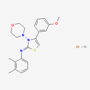 molecular formula C22H26BrN3O2S B2973446 (Z)-N-(4-(3-methoxyphenyl)-3-morpholinothiazol-2(3H)-ylidene)-2,3-dimethylaniline hydrobromide CAS No. 1180035-05-5