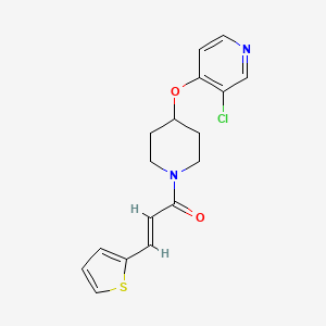 molecular formula C17H17ClN2O2S B2973447 (E)-1-(4-((3-chloropyridin-4-yl)oxy)piperidin-1-yl)-3-(thiophen-2-yl)prop-2-en-1-one CAS No. 2035022-84-3