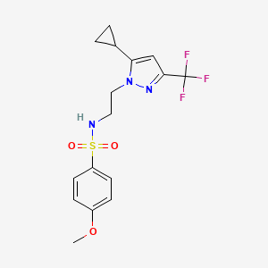 N-(2-(5-cyclopropyl-3-(trifluoromethyl)-1H-pyrazol-1-yl)ethyl)-4-methoxybenzenesulfonamide