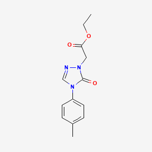 molecular formula C13H15N3O3 B2973462 ethyl 2-[4-(4-methylphenyl)-5-oxo-4,5-dihydro-1H-1,2,4-triazol-1-yl]acetate CAS No. 866149-34-0