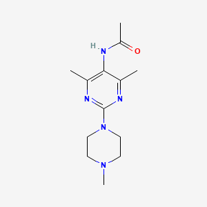 molecular formula C13H21N5O B2973470 N-[4,6-Dimethyl-2-(4-methylpiperazin-1-YL)pyrimidin-5-YL]acetamide CAS No. 1448044-32-3