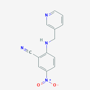 molecular formula C13H10N4O2 B2973471 5-Nitro-2-[(pyridin-3-ylmethyl)amino]benzonitrile CAS No. 906214-85-5