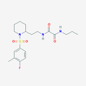 molecular formula C19H28FN3O4S B2973475 N'-{2-[1-(4-fluoro-3-methylbenzenesulfonyl)piperidin-2-yl]ethyl}-N-propylethanediamide CAS No. 898426-17-0