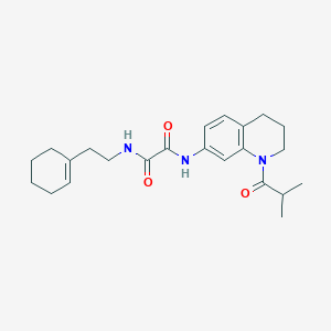 molecular formula C23H31N3O3 B2973478 N'-[2-(cyclohex-1-en-1-yl)ethyl]-N-[1-(2-methylpropanoyl)-1,2,3,4-tetrahydroquinolin-7-yl]ethanediamide CAS No. 941983-51-3