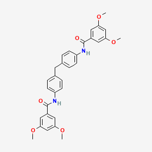 molecular formula C31H30N2O6 B2973490 N-(4-{[4-(3,5-DIMETHOXYBENZAMIDO)PHENYL]METHYL}PHENYL)-3,5-DIMETHOXYBENZAMIDE CAS No. 312749-01-2