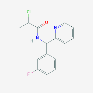 2-Chloro-N-[(3-fluorophenyl)-pyridin-2-ylmethyl]propanamide