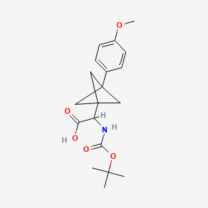 2-[3-(4-Methoxyphenyl)-1-bicyclo[1.1.1]pentanyl]-2-[(2-methylpropan-2-yl)oxycarbonylamino]acetic acid
