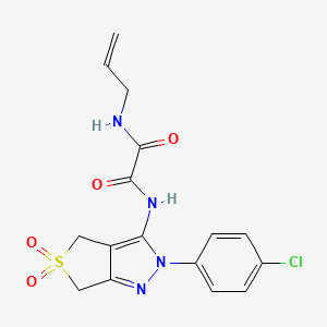 molecular formula C16H15ClN4O4S B2973541 N'-[2-(4-chlorophenyl)-5,5-dioxo-2H,4H,6H-5lambda6-thieno[3,4-c]pyrazol-3-yl]-N-(prop-2-en-1-yl)ethanediamide CAS No. 899962-06-2