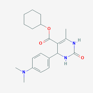 molecular formula C20H27N3O3 B2973578 Cyclohexyl 4-[4-(dimethylamino)phenyl]-6-methyl-2-oxo-1,2,3,4-tetrahydropyrimidine-5-carboxylate CAS No. 313233-51-1