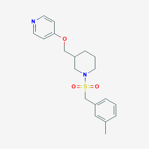 B2973634 4-[[1-[(3-Methylphenyl)methylsulfonyl]piperidin-3-yl]methoxy]pyridine CAS No. 2379997-54-1