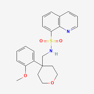 molecular formula C22H24N2O4S B2973643 N-{[4-(2-methoxyphenyl)oxan-4-yl]methyl}quinoline-8-sulfonamide CAS No. 1797171-58-4
