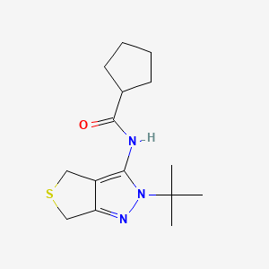 molecular formula C15H23N3OS B2973695 N-{2-tert-butyl-2H,4H,6H-thieno[3,4-c]pyrazol-3-yl}cyclopentanecarboxamide CAS No. 450340-03-1