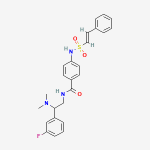 molecular formula C25H26FN3O3S B2973699 N-[2-(Dimethylamino)-2-(3-fluorophenyl)ethyl]-4-[[(E)-2-phenylethenyl]sulfonylamino]benzamide CAS No. 1050756-01-8